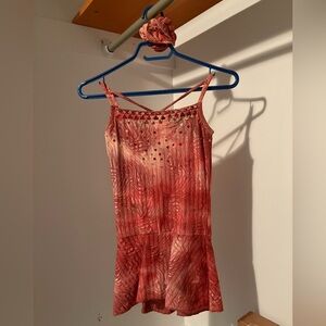 Orange figure skating Dress